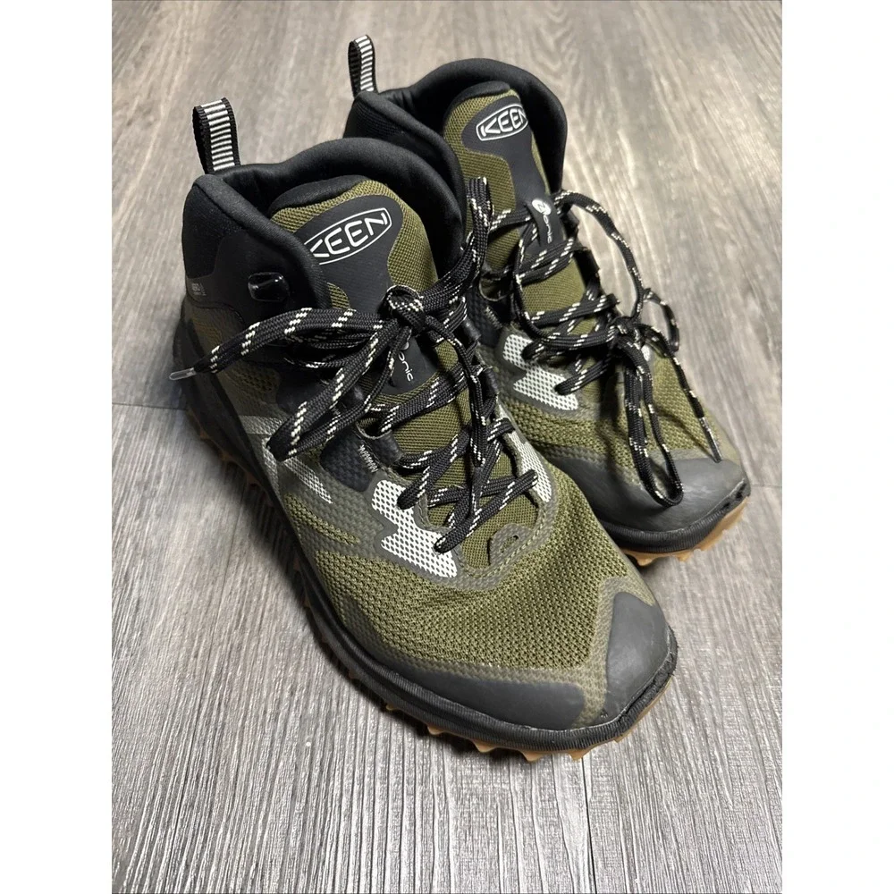 KEEN Men's Zionic Mid Waterproof Hiking Boots - Dark Olive 7.5 Gorpcore Katalyze